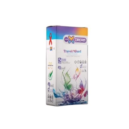 کاندوم ایکسدریم مدل تراول میکس بسته ۱۲ عددی