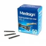 نوار تست قند خون مدیساین مدل MS-2 سازگار با دستگاه مدیساین MM1100 بسته 50 عددی