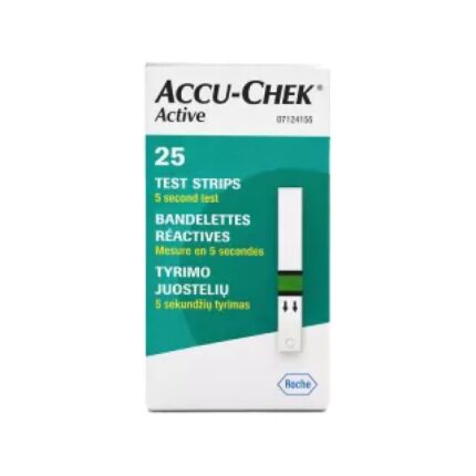 نوار تست قند خون  اکیوچک اکتیو  بسته 25 عددی (Accu Chek Active )